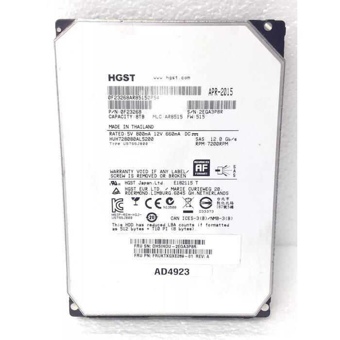 Disco Rigido HGST SAS 8TB 3.5 7200RPM No Apto para PC