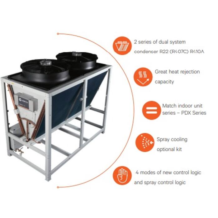 Condensador modular Liebert LVC de 88 a 170 kW para aplicaciones en exteriores