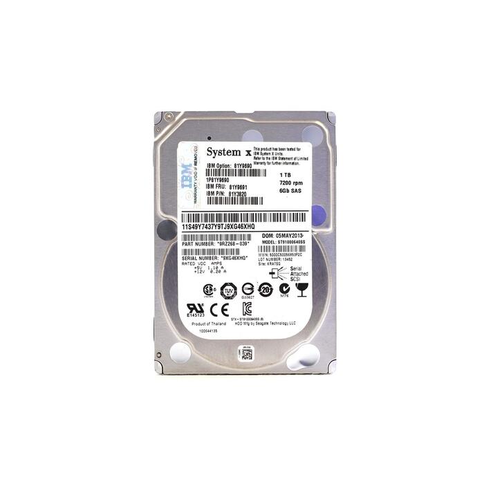 Disco Lenovo 1TB SAS FRU 81Y9743 7.2K - No Apto para PC