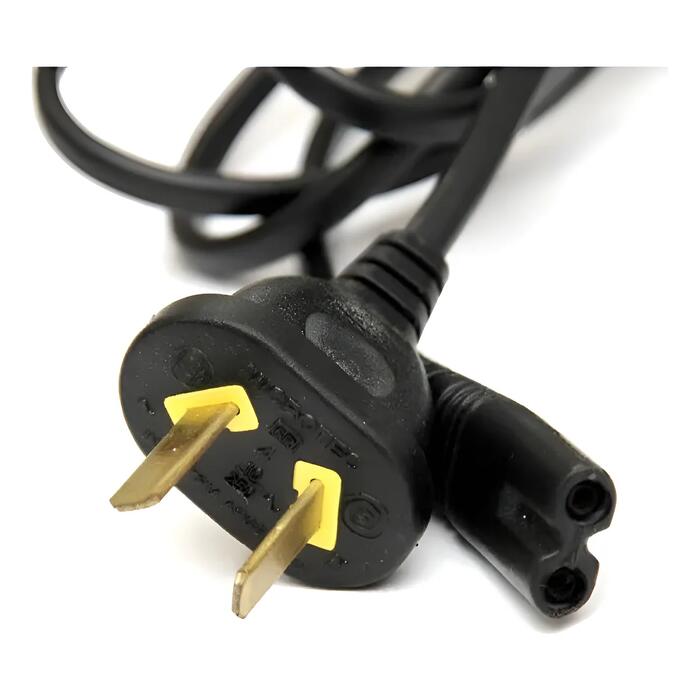 Cable De Alimentaci�n Interlock Tipo 8 - y ficha macho de 2 patas planas inclinadas sin tierra 220v