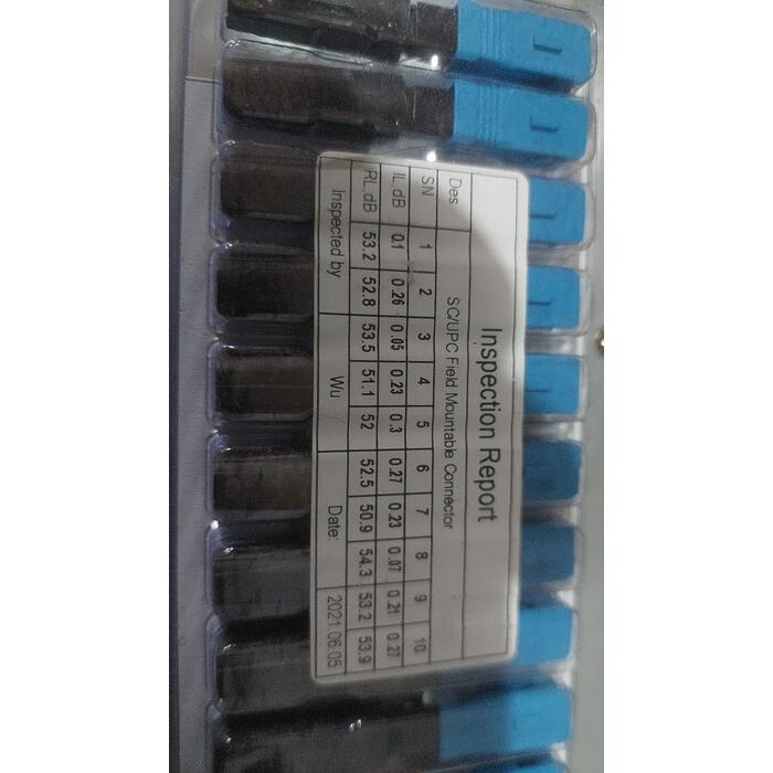 Conector Óptico Mecánico SC/UPC de Montaje Rápido (Pack x10)